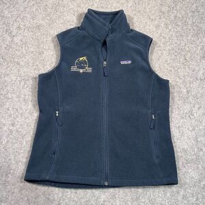 Patagonia Navy Blue Classic Synchilla Fleece Full Zip-Up Vest Women's Size Large